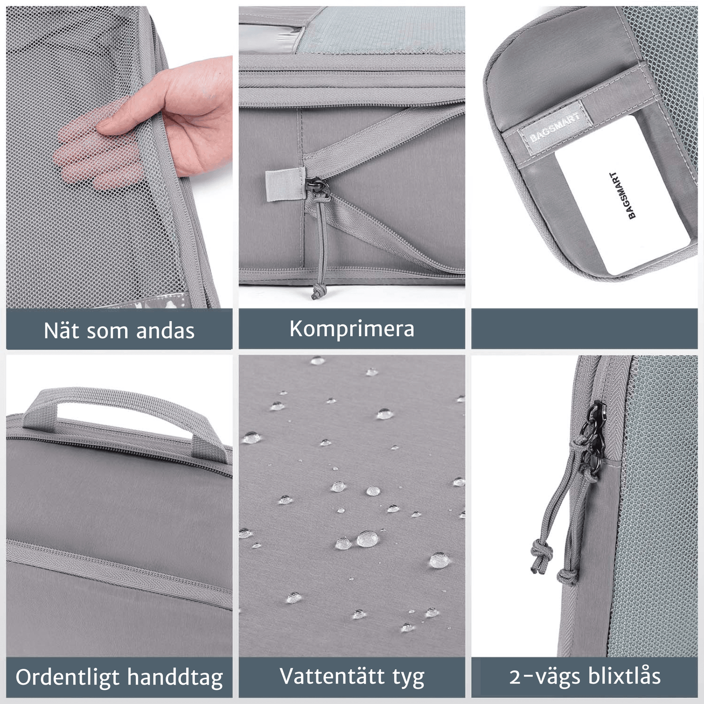 Packkuber 6 delar, kompression - Oorderly