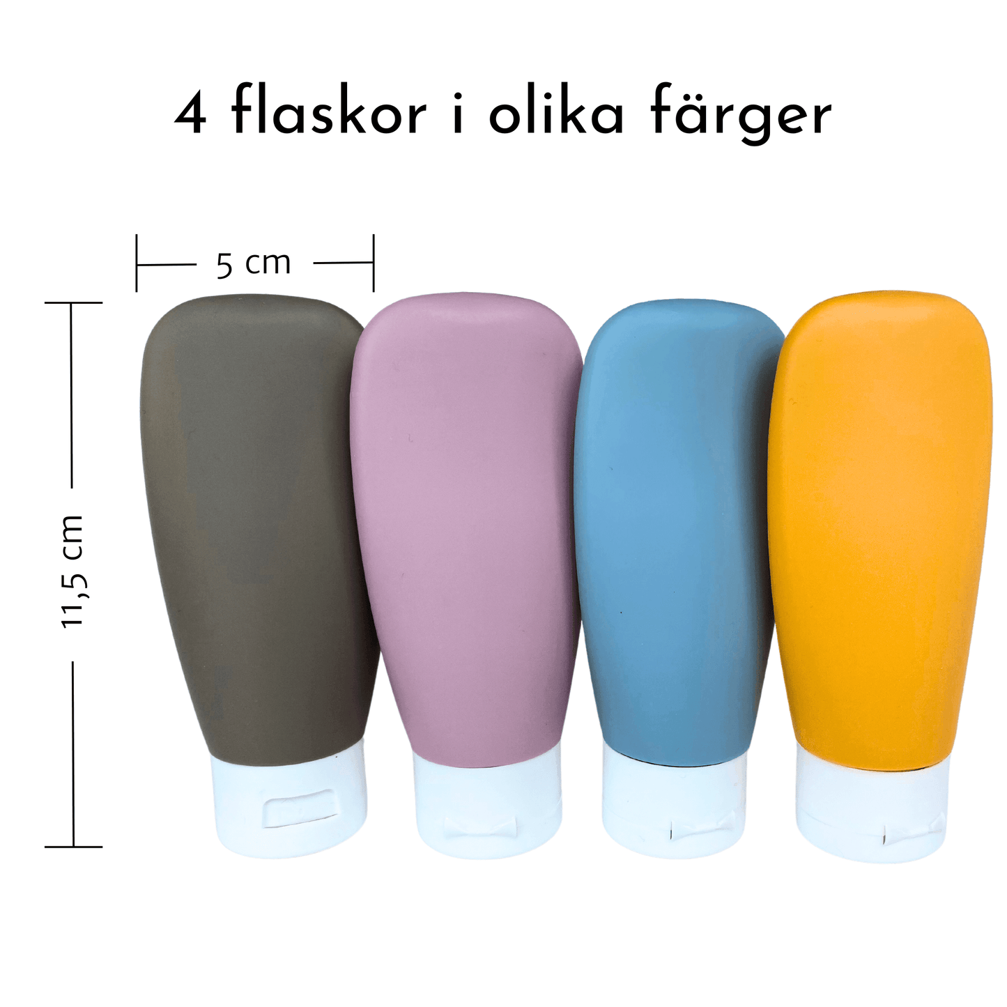 Påfyllningsbara resflaskor, set med 4 - Oorderly
