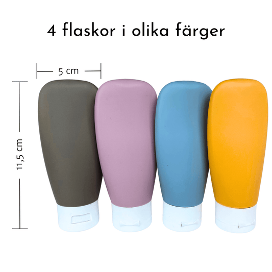 Påfyllningsbara resflaskor, set med 4 - Oorderly