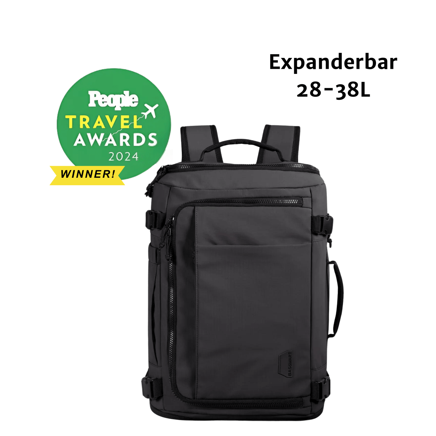 Quick access, smart ryggsäck för handbagage 28-38L - expanderbar - Oorderly