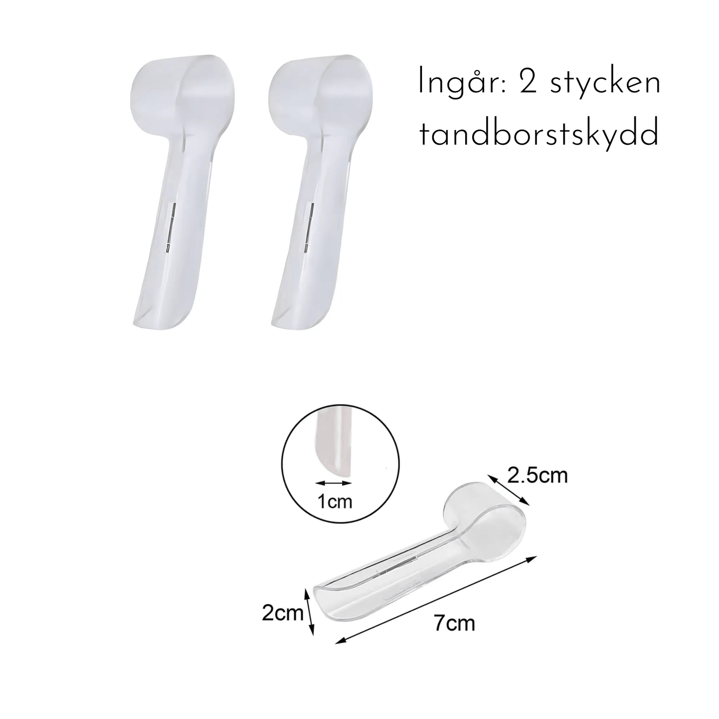 Tandborstfodral elektrisk tandborste, inkl 2 skydd för borsthuvuden - Oorderly