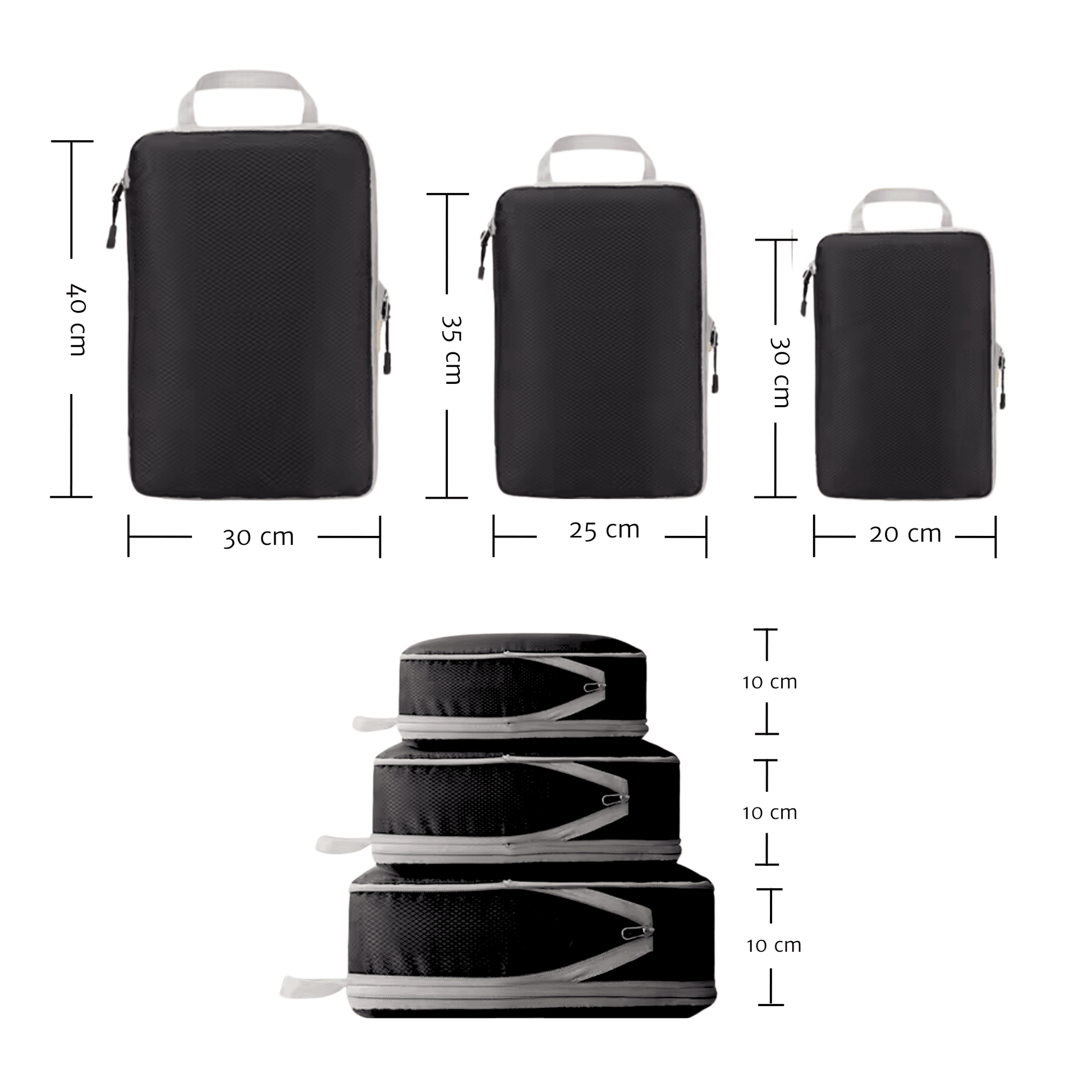 Packkuber 3 delar, kompression - Oorderly