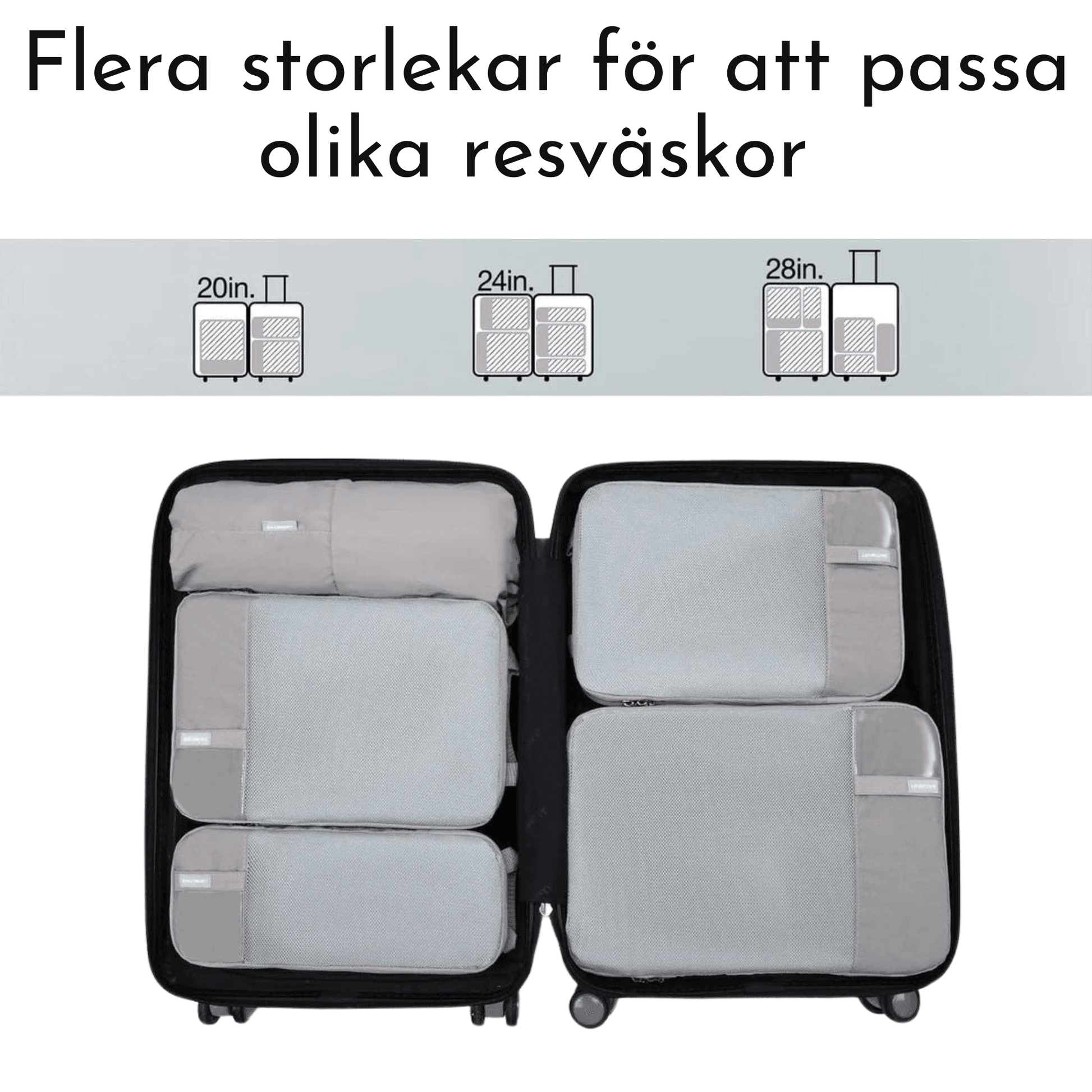 Packkuber 6 delar, kompression - Oorderly