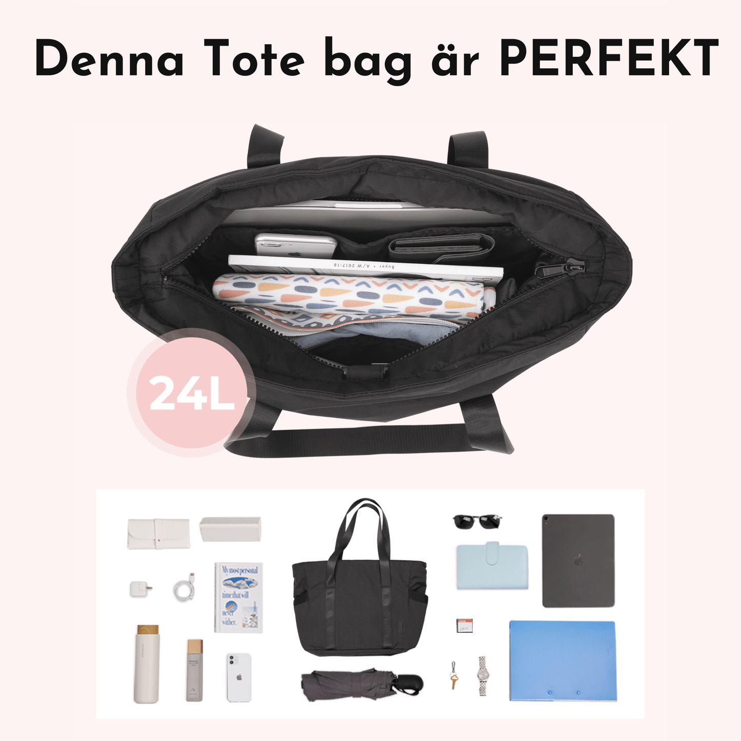 Tote bag med plats för yogamatta - Oorderly